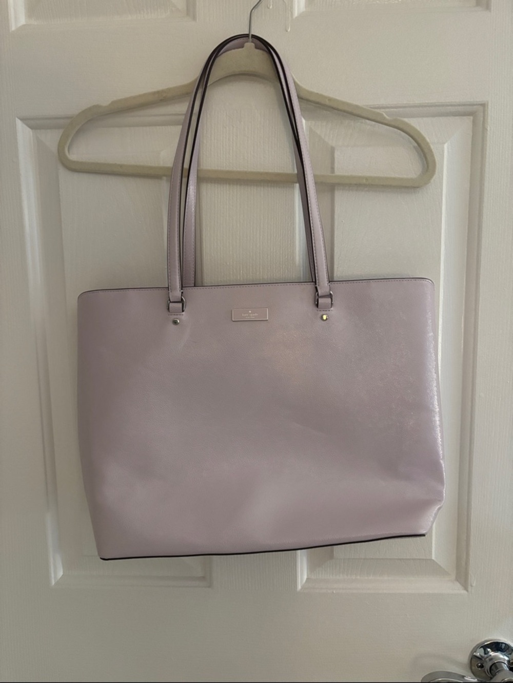 kate spade soft lilac leather tote